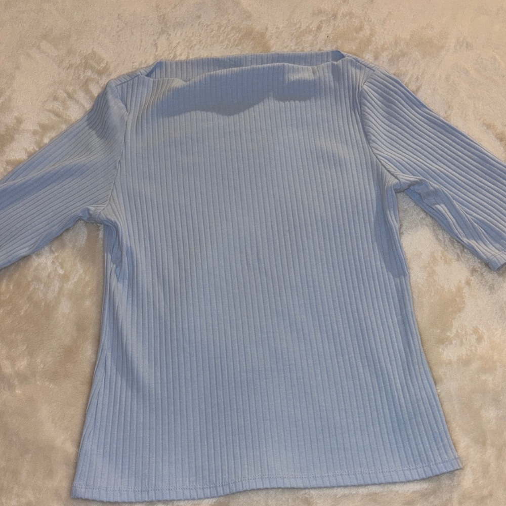 Old Navy Sky Blue Ribbed Knit Top